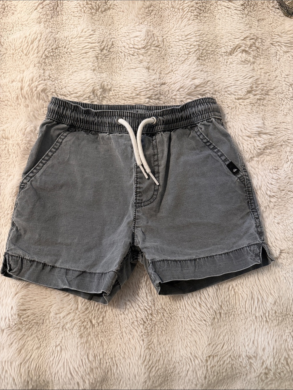 Quiksilver Youth Washed Gray Drawstring Shorts